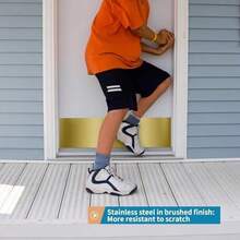 Placa Protectora de Acero Inoxidable para Puerta, 8" x 34" Placa de Empuje para Puerta, Placa Protectora Autoadhesiva para Puertas de 36" Interior o Exterior (Níquel Cepillado) - Aire - Ver 4