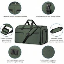 Bukere Garment Bags For Travel Large Convertible Garment Duffel Bag For Men Women Shoe Compartment 2 In 1 Hanging Dr Suitcase Suit Travel Bags - 綠色 - 查看 5
