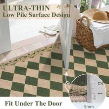 1PC  Runner Rugs For Hallway 65x180cm Non-Slip Kitchen Rug Washable Modern Carpet Runners For Hall Entryway Laundry Bedroom(Brown) - Brown/Green - View 5