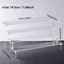 1 قطعة حامل عرض أكريليك متعدد الطبقات، منظم تخزين منزلي، عرض منتج للعطور والمستحضرات التجميلية والتحف والألعاب وديكورات الحفلات. رف منظم متدرج للمكياج، رفوف متعددة الطبقات لعرض العطور ومستحضرات العناية بالبشرة والمستحضرات التجميلية في غرفة المعيشة والحمام والنوم والديكور المنزلي. - شفاف - مشاهدة 7
