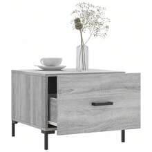 vidaXL Tables basses 2 pcs sonoma gris 50x50x40 cm bois d'ingénierie - Gris - Voir 4