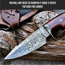 mhjBIGCAT ROAR Predator Hunter - Cuchillo Caza Acero Damasco Artesanal 254 cm - Mango Madera Nogal y Funda Cuero - EDC Bushcraft Campo Monte y Supervivencia - Regalo Hombres y Cazadores Coleccionistassleeping Bags - 219767174 - Ver 4