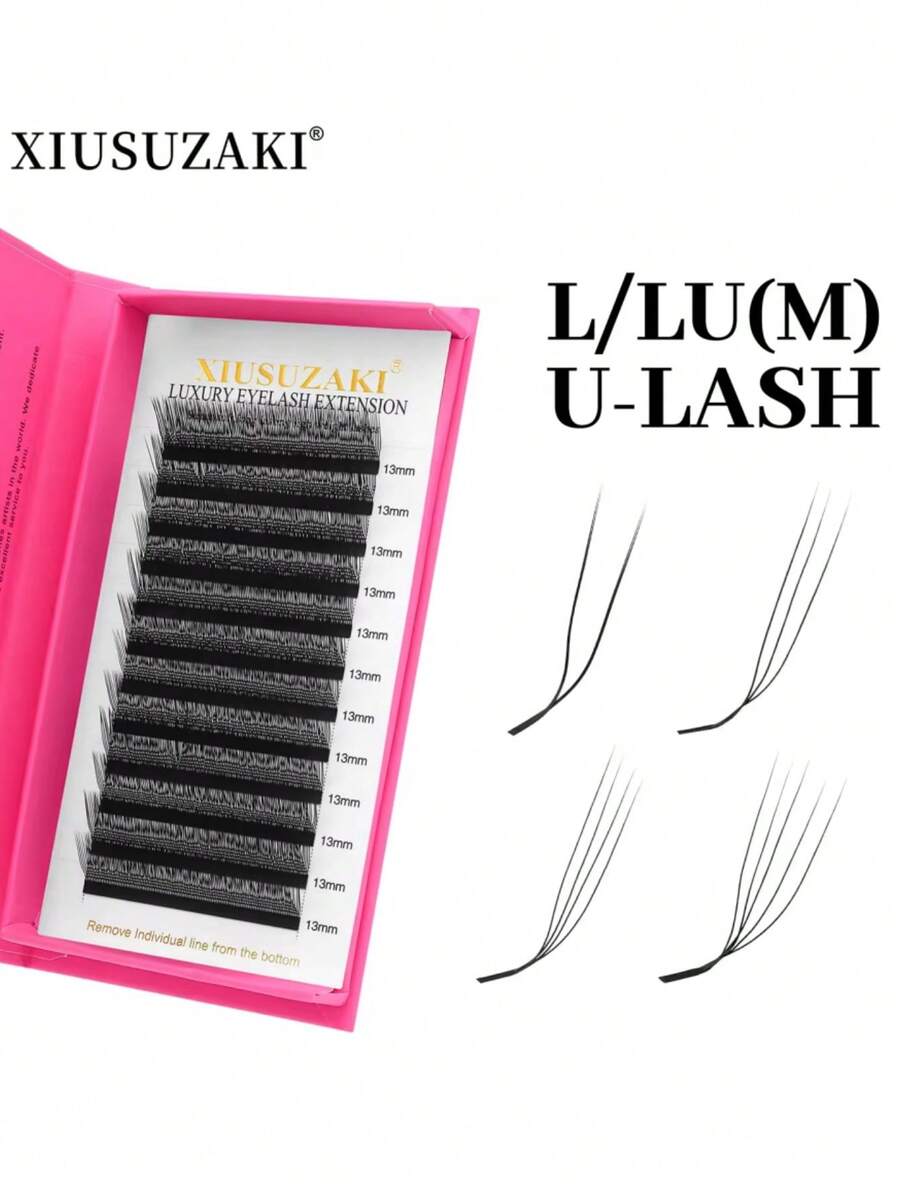 XIUSUZAKI 12排貂毛假睫毛,卷度可选L/LU/M、U型卷、YY型3D/4D/5D、W型卷、U/W型卷,浓密纤长 - LU - 查看 1
