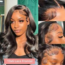 32 Inch Body Wave Lace Front Wigs Human Hair 150 Density Transparent Lace Frontal Wigs Human Hair 13x6 Lace Front Wigs Human Hair Pre Plucked Valentine's Day Gift - Natural Black - View 3