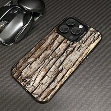 1pcs Tree Bark Texture Phone Case Compatible with Apple Phone 17ProMax 16 15 14 13 12 11ProMax Pro Xs Max XS X 7plus 8plus Antidrop Phone Case Silicone Vintage Minimalist Aesthetic Fashion Elegant Can Be Given To Friends Can Be Given To Family Members As Gifts - Negro - Ver 4