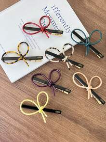 1 Piece Acetate Hair Clip Bow Geometric Barrettes Side Pin Duck Bill Clips Cute Sweet Hairpin Women Hair Accessories - Multicolor - View 1