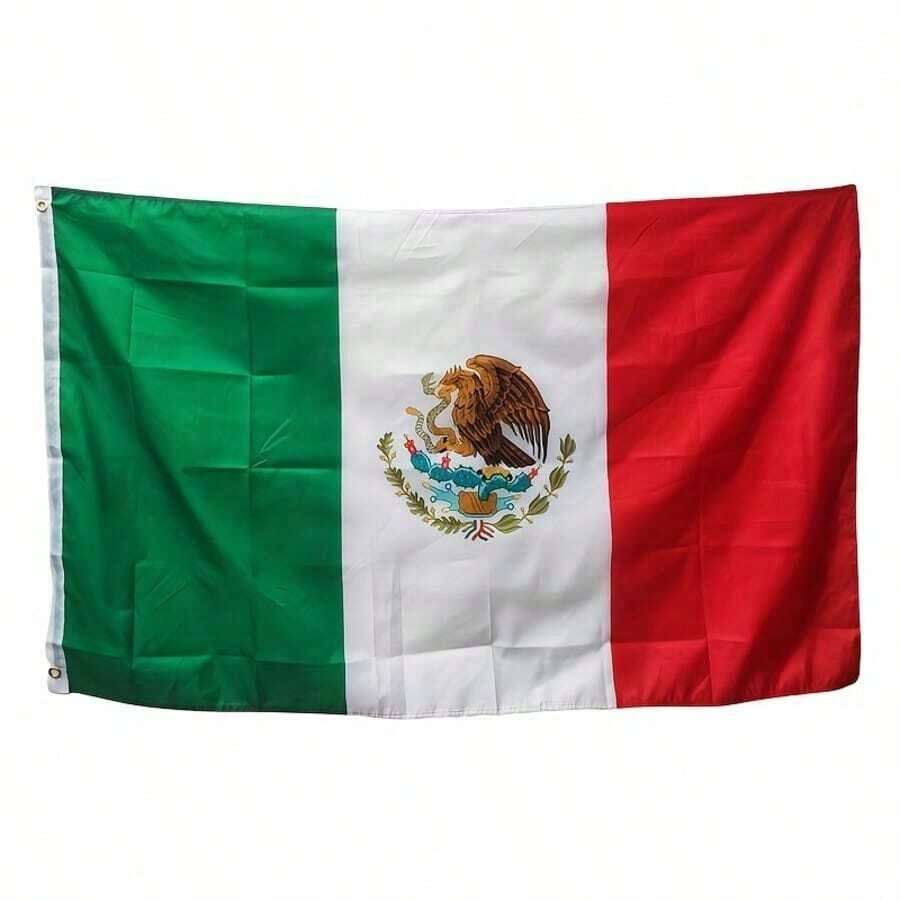 1pc Mexican Vivid Colors And Fade Resistant Double Stitching With Brass Grommet, 3x5 Feet Mexico Flags Decor - Nhiều màu - Xem 1