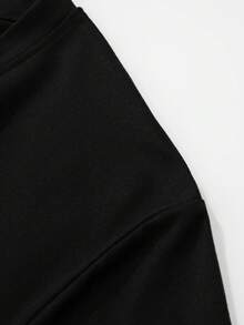 GRDR Men's All-Match Solid Color Short Sleeve T-Shirt - Minimalist Casual Versatile - Black - View 4