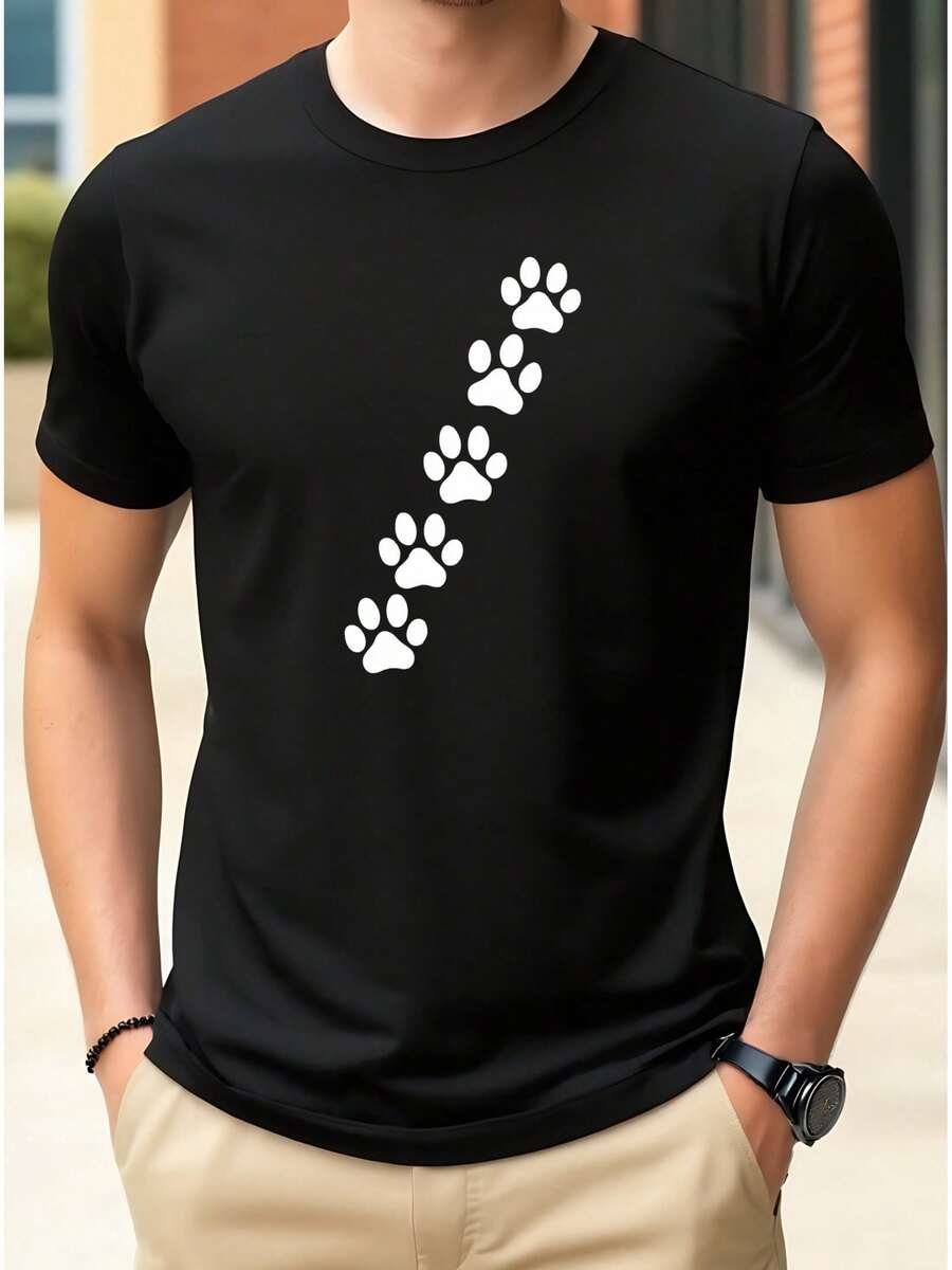 Men's Black-Shirt With White G - Casual Short Sleeve Tee Shirt Graphic Tees Men Crop Tops Tee Art Outfits Men-Shirt - 黑色 1pcs MEN3 - 查看 1