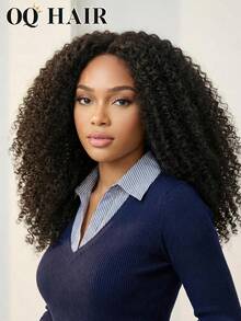 OQ Hair 200% Density 14-16 Bob Inch 18-30 Regular Inch Afro Curly V Part Wig With Elastic Draw-Strings Protective Style InvisiFit Strap Glueless Wig Natural Black Color No Leave Out Thin Part Glueless Wigs Human Hair Wig 100 Natural Human Hair Wigs Glueless Perruque Glueless Sans Colle Bling Hair Human Hair Christmas Wigs Y2k Human Hair Wig Christmas Gifts Hair Accessories 100 Human Hair Wigs Real Human Hair Lace Wig Daily Use Quick Ship Women Fast Shipping Vacation Travel For Women - S1 - View 3