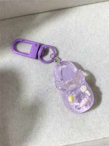 Bộ 6 móc khóa hình dép mini trong suốt màu thạch, mặt dây chuyền hình giày nhỏ dễ thương, thích hợp để trang trí túi xách, ba lô, món quà ý nghĩa dành cho bạn bè. - Nhiều màu - Xem 8