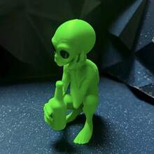 New Alien 3D Printed Seated Figurine Bookshelf Desktop Model Crafts - Multicolor - View 4