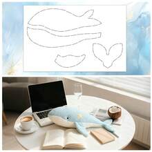 A3 Large Whale Sewing Template (42x29.7cm), DIY Big Stuffed Animal Pattern Stencil, Reusable PET Ruler For Making Plush Whale Pillow, Ocean Nursery Decor Gift (16.5x11.7") Make Your Own Huggable Whale! DIY Sewing Template For Soft Toy & Nap Pillow, Reusable Craft Stencil - Multicolor - View 1