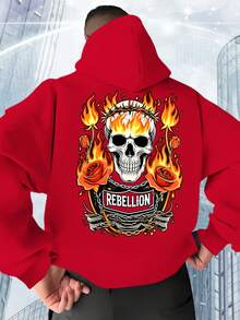 Sudadera con Capucha para Hombre - Rojo - Ver 1