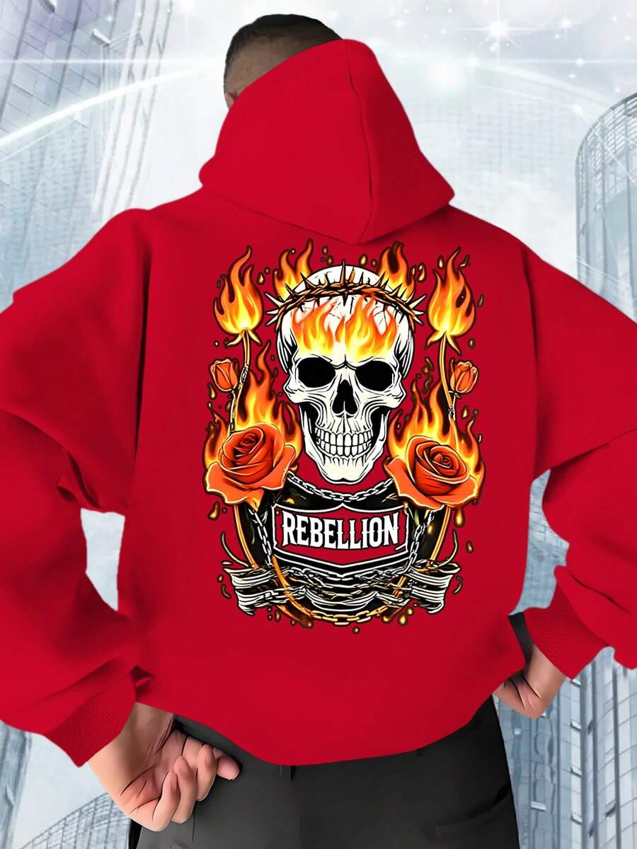 Sudadera con Capucha para Hombre - Rojo - Ver 1