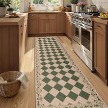 1PC  Runner Rugs For Hallway 65x180cm Non-Slip Kitchen Rug Washable Modern Carpet Runners For Hall Entryway Laundry Bedroom(Brown) - Brown/Green - View 8