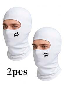 2pcs/3pcs/Multi-Pack Unisex Solid Color & Printed Balaclava Headwear, Windproof Sunscreen Face Mask For Outdoor Hiking, Cycling