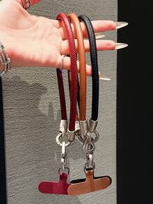 1 szt. wysokiej jakości skórzany pasek na nadgarstek w kolorze srebrnym, krótka smycz do telefonu ze skóry PU, zabezpieczenie przed upadkiem do torebki, brelok do kluczy, uchwyt na telefon do użytku na zewnątrz, kompatybilny z systemem Android i większością smartfonów, prezent dla matki, rodziny, przyjaciół, dzieci, na urodziny, świąteczny łańcuszek do telefonu - Wielokolorowe - Zobacz 5