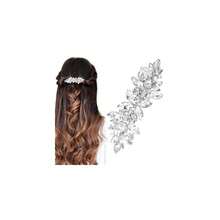 Sparkly Rhinestone Hair Clip Silver Crystal Prom Barrettes Wedding Engagement Pageant Formal Dressy Decorative Accessories For Bride Women Thick Long Hair - 銀色 - 查看 1
