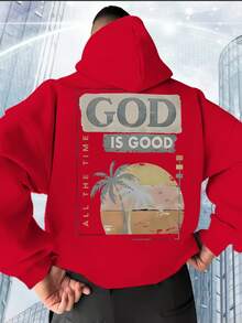 Sudadera con Capucha para Hombre - Rojo - Ver 6