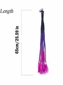 1条渐变斜角马尾辫头盔发带，带吸盘，适用于摩托车，25英寸（约65厘米）（不含头盔），可重复使用吸盘设计，头盔装饰配件