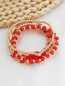 1 Set Vintage Bohemian Style Casual Heart Beaded Bracelet (Random Color) - Multicolor 3 - View 2