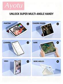 Ốp lưng máy tính bảng màu đỏ tía cổ điển, tương thích với iPad Air 11 inch M3 2025 / M2 2024, iPad Air thế hệ thứ 5 2022, iPad (A16) 11 inch thế hệ thứ 11 2025, tương thích với Samsung Galaxy Tab. Mặt lưng trong suốt, họa tiết thời trang, chức năng tự động tắt/mở màn hình và có ngăn đựng bút tích hợp, bảo vệ bằng túi khí, thích hợp làm quà tặng và sử dụng trong văn phòng. - Nhiều màu - Xem 5