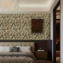 Coffee-Colored 3D Stereo Pattern Self-Adhesive Wallpaper - Easy To Use, Self-Adhesive Wallpaper With Detachable And Self-Adhesive Properties - Ideal For Decorating Living Rooms, Kitchens, Bedrooms, Dining Rooms And Furniture, Detachable - Brown - View 6