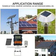 Dual USB Solar Charge Controller With LCD Display - Adjustable 3-Stage Charging, 12V/24V Auto Detection, Overload Protection - Black - View 6