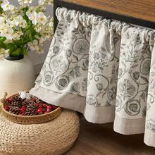 Linen Valance Kitchen Curtain Double Layer 16 Inch Living Room Bedroom Bathroom Window Treatment Blackout Vintage Rustic Farmhouse Cottagecore Rod Pocket 1 Panel On Beige - *Vintage Blue - View 8