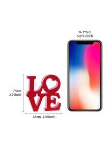 1 Stück minimalistischer roter zweischichtiger LOVE Buchstaben Dekor, dekorativer Tischaufsteller für Innenräume, geeignet für Valentinstag, Hochzeitstag - Rot - Übersicht 6