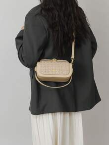 Women's Fashion Trapezoid Handbag, Elegant Minimalist Design, Versatile Shoulder/Top Handle, Large Capacity - Khaki - View 6