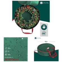 Heavy Duty Wreath Storage Bag 30 Inch, 1 - Pack - Wreath Storage Container Green - Waterproof Plastic Material Wreaths Holder Storages - Holds 30 Inch Wreaths Year Round - 30 Inch - 1 Pack + Green - View 1
