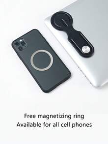 1 pieza Soporte ajustable para portátil de ABS con soporte magnético para teléfono - Ultradelgado y plegable con clip lateral, compatible con iPhone y todos los teléfonos, soporte portátil para computadora - Multicolor - Ver 4