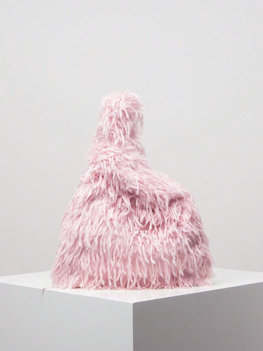 Túi xách nữ, túi vintage, túi độc đáo, ví lông thú, quà tặng cho nữ, ví nữ thanh lịch, quà tặng ngày Valentine, mùa thu đông, ví thắt nút, túi tam giác, ba lô kiểu vest, túi tote nữ, thích hợp sử dụng hàng ngày, đi mua sắm, đi chơi. - Màu Hồng baby - Xem 1