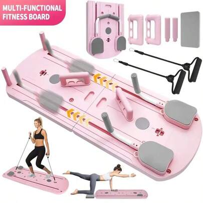 Pilates Board - Pilates Reformer Set, Multi-Purpose Foldable Pilates Reformer Board For Home, 8 In 1 Pilates Sliding Board