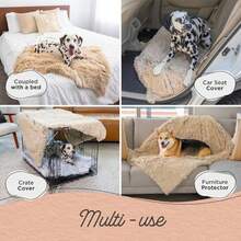 Best Friends By Sheri Calming Shag Dog Blanket Ultra Soft Faux Fur Pet Throw Anxiety-Relief Lightweight Warm Bed Cover For Dogs And Cats Machine Washable Taupe 30" X 40" - Taupe - 查看 5
