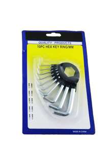 10件套六角扳手套装，坚固耐用的钢结构，通用维修工具套装，适用于家庭和汽车维护 - 彩色 - 查看 9