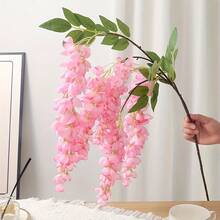 1 pièce Guirlande de fleurs de glycine artificielles Fleurs suspendues Fausse fleur Chaîne pour décoration de printemps et d'été Style bohème Décoration de maison, de fête, de mariage DIY Fleur décorative Cadeau idéal pour la Saint-Valentin et la Fête des Mères Parfait pour les vacances, l'intérieur, l'extérieur, l'anniversaire, la chambre, le jardin, la décoration de bureau - Multicolore - Voir 15