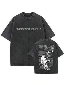 Christian Religious Jesus Forgive Them Father Vintage Washed T-Shirt Men Women Gothic Rock Oversized T Shirts Tops Streetwear Tingge Special 2026 - 黑色 - 查看 7