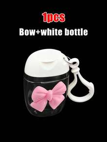 Conjunto de 3 frascos transparentes rosa vazios com laço, ideais para álcool em spray (30ml), tamanho viagem, com chaveiro com gancho para pendurar, tampa flip rosa, podem ser preenchidos com sabonete líquido/perfume, design de laço 3D. Frascos reutilizáveis e recarregáveis, recipientes cosméticos adequados para líquidos, loções e cremes. Essenciais para viagens, dormitórios e como presentes para amigos, estudantes, volta às aulas, Dia dos Namorados e Dia das Mães. - Rosa - Ver 12