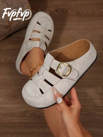 FVPFVP Tian Mei Yi รองเท้าแตะส้นสูงแบบเปิดส้น สไตล์เรโทร, รองเท้าลำลองแบบสวมใส่สบาย พื้นนิ่ม สำหรับฤดูร้อน สำหรับผู้หญิง