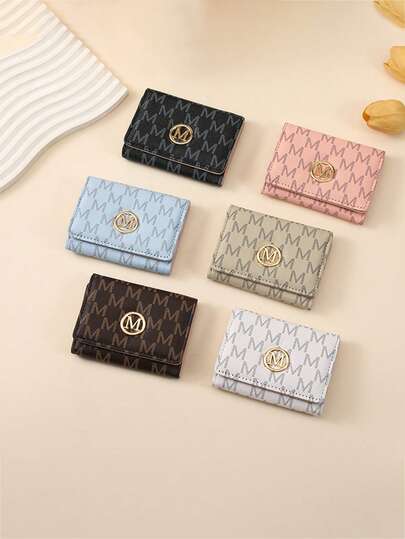 Vintage Letter M Wallet, Women's Short Zipper Trifold Wallet, Fashion New Multi-Card Clutch Purse, Coin Purse, Women's Wallet, Mini Wallet, Small Wallet, Cute Wallet, Wrist Wallet, Men's Wallet, Men's Genuine Leather Card Holder, Coin Purse