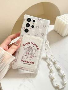 心形彩绘透明卡包软硅胶全包防摔手机壳，附赠串珠手链配件，兼容 17 Pro/17 Air/17/17 Pro Max/16/11/16 Pro/16 Plus/16 Pro Max/16 e/15 Pro Max/13/14/12/XS/XR/7G/8P、Galaxy S25/S25 Plus/S25 Ultra/A16/A36/A26/A56/A50/A12/A32、11/12 Pro/12/12 X/13 Pro/14 Pro/15 Pro、Redmi 10/9/Note9/12c/Note11 Pro/Note8 Pro - 彩色 - 查看 2