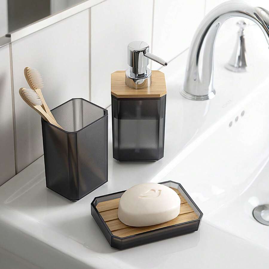 SWEETY-3-Piece Bathroom Accessories Set In Modern Gray Finish - 1 - 查看 1