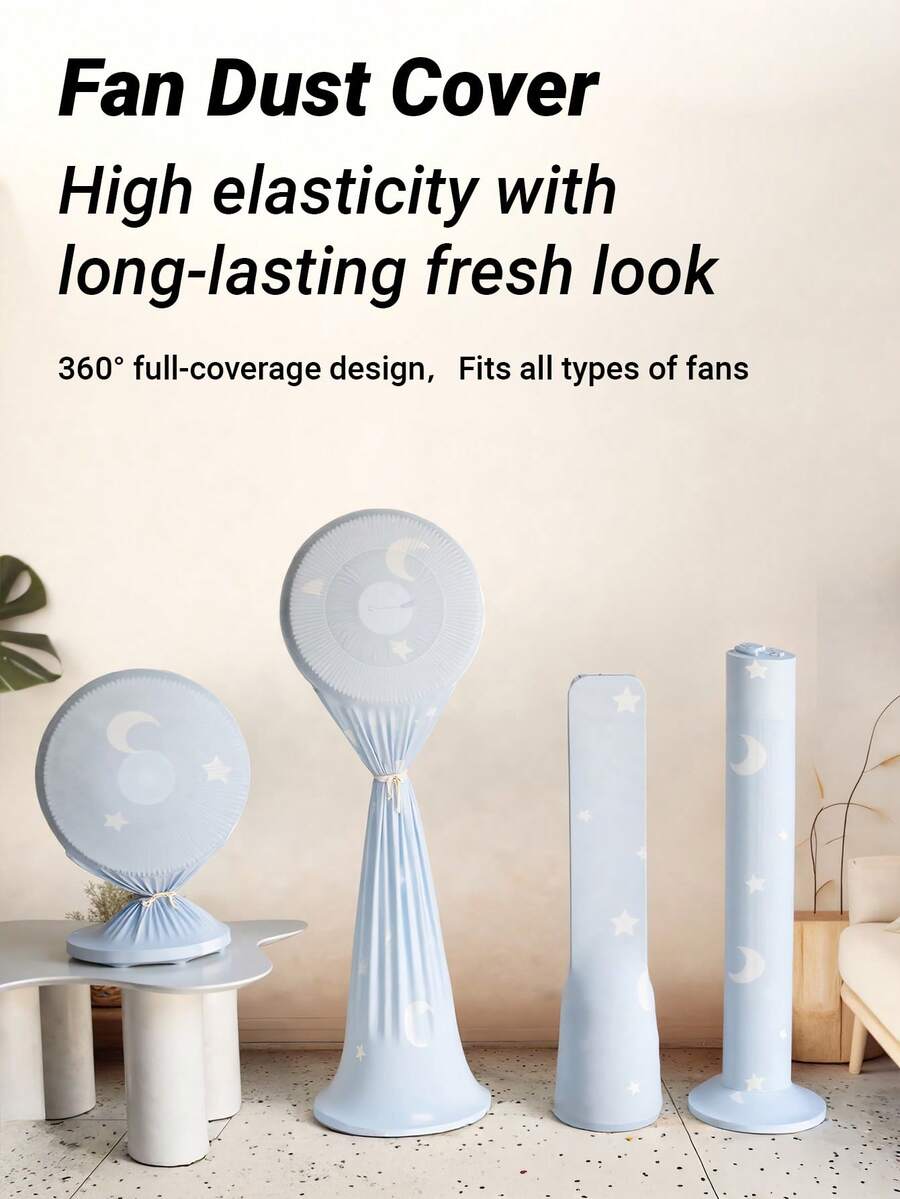 1 pieza Funda de tela de seda de leche con diseño de estampado de luna y estrellas - Alta elasticidad, apariencia fresca duradera, protección de cobertura total de 360°, proporciona protección contra el polvo durante todo el año, adecuada para el hogar y la oficina, lavable a máquina, a prueba de polvo en invierno, Día de la Mujer, artículos esenciales de viaje, recuerdos de boda, Y2k, dormitorio, accesorios de coche para mujeres, decoración de cocina