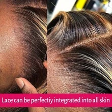 Peluca de cabello humano con efecto ombré y ondas rizadas profundas, con frontal de encaje 13x4, colores 4/27, densidad de 180%, para mujeres - S4/27 - Ver 7