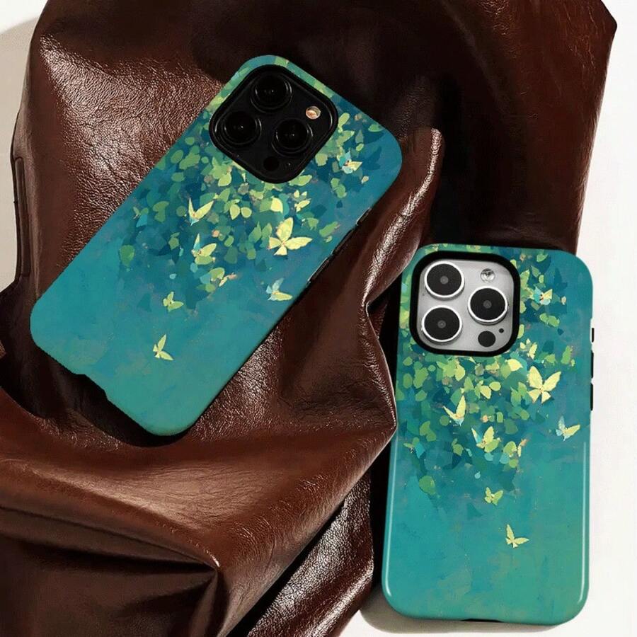 2-en-1 Funda de Teléfono con Textura Mate, Cubierta Protectora de Moda Duradera y Antigolpes, Compatible con iPhone 16, 16e, 15, 14, 13, 12, 11, 7 Plus, Pro, Max, Carcasa de Teléfono Moderna, Regalo de Cumpleaños Ideal - Colores mixtos - Ver 1