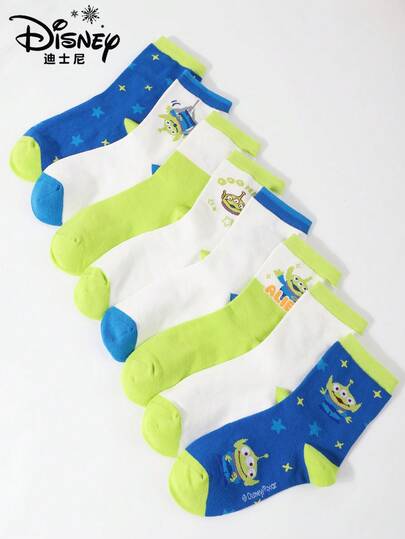 Disney 4 Pairs Pack: Cute Kids Socks, Perfect For Fall And Winter. Breathable Baby Socks, Suitable For Both Boys And Girls, Ideal For School And Everyday Wear At Home.