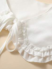 1pc Women's White Decorative Wave Shawl Collar False Collar, Daily Wear,School Accessories Women - 白色 - 查看 3